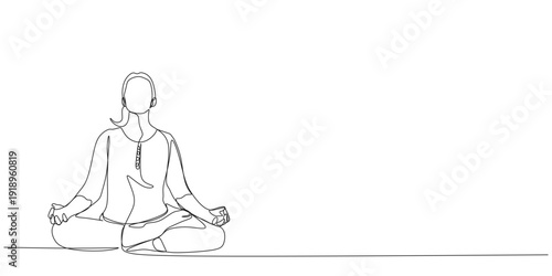 continuous line of people meditating eps 4