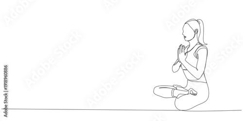 continuous line of people meditating eps 2