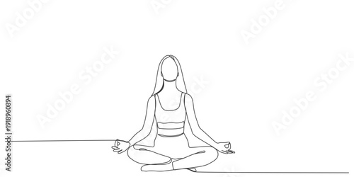 continuous line of people meditating eps 1