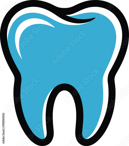 Blue tooth icon, healthy dental care and dentist clinic medical vector illustration