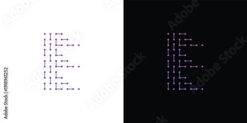 The letter 'E' logo is formed from digital circuit lines on a white or black background. It represents electronics, engineering, energy, efficiency, and the digital age.