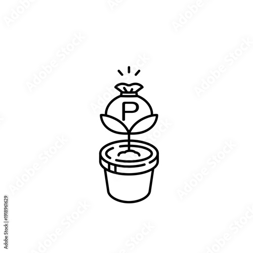 シンプルで可愛いお金投資素材