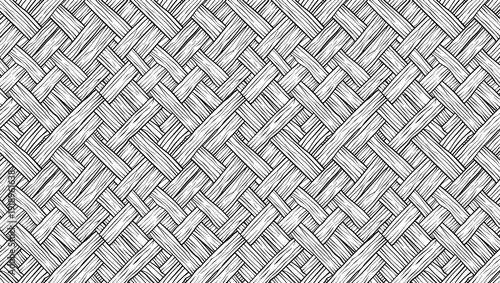 Seamless black and white woven texture pattern