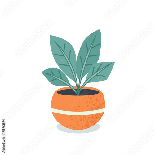 flowers in a pot for indoor plants in textured style. For flower shops, on a white background. vector
