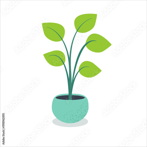 flowers in a pot for indoor plants in textured style. For flower shops, on a white background. vector
