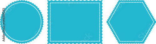 Classic Vintage Stamp Frame Template – Blank Square Border with Pattern Texture for Post Card, Mail Decoration, Photo Album and Scrapbook Layout – Vector Illustration