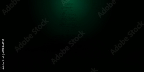 Moody Deep Forest Green and Black Grunge Background with Subtle Glow Center, Industrial Concrete Texture, Slate Stone Surface and Vintage Scratch Film Effect