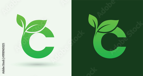    Letter C Leaf Logo Eco Green Organic Nature Monogram Sustainable Brand Identity Alphabet Icon
