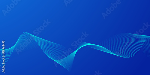 Abstract blue gradient background with flowing dynamic lines in futuristic technology theme