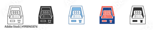Variety of money counter icons, showcasing modern linear, solid, flat, and two-tone designs, perfect for digital finance, banking, and business applications