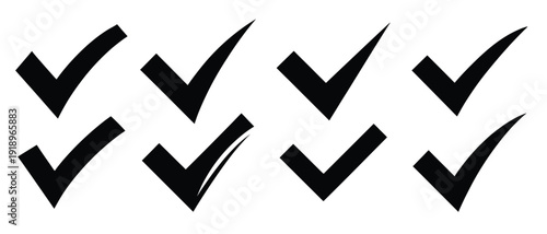 check mark icon silhouette isolated on white background