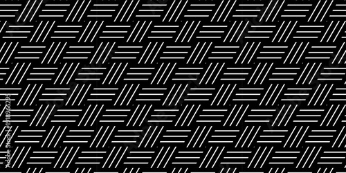 seamless structure pattern square hexagon grid metal design. overlap black and gray gradient stripes wall decoration maze textile paper triangle wallpaper background.