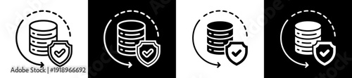 Data Integrity Icon Set In Black And White Filled Style Collection