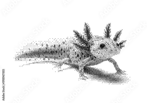 Abstract Halftone Portrait dither