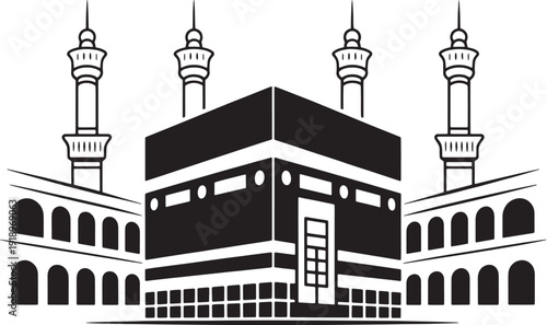 Kaaba Mecca Masjid al-Haram Islamic Pilgrimage Vector