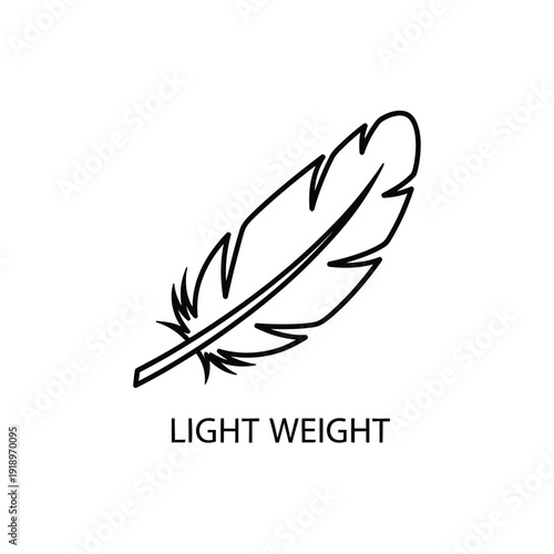 Light weight feather icon representing soft texture and portability concept art