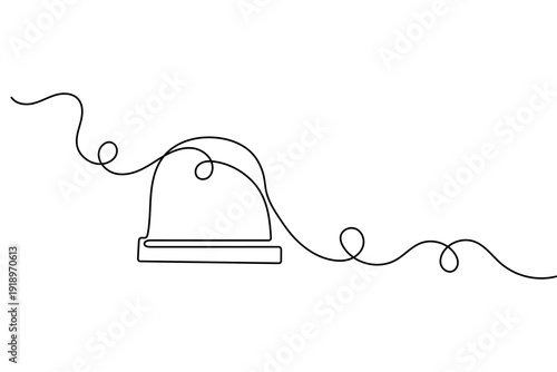 Emergency siren icon in a continuous one line drawing with minimalist style on white background