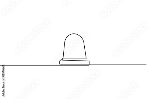 Emergency siren icon created with a single line drawing and minimalist outline vector illustration