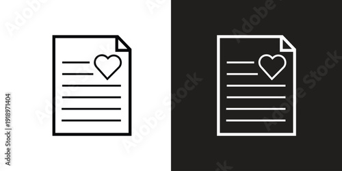 Wishlist line icon in black and white vector style.