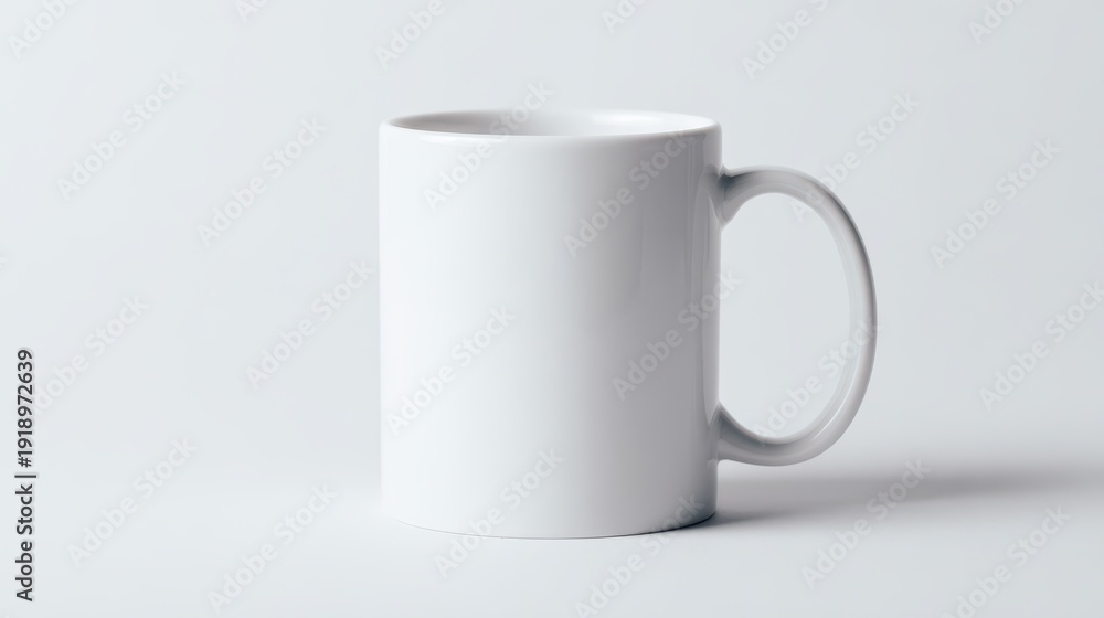 Fototapeta premium Plain white ceramic coffee mug isolated on white background