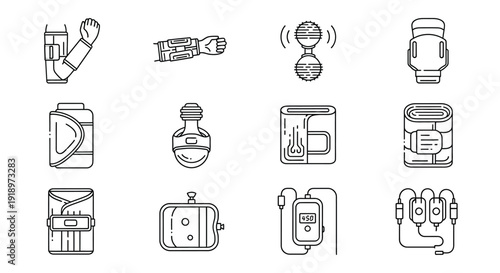 Household Appliances and Kitchen Device Line Icons