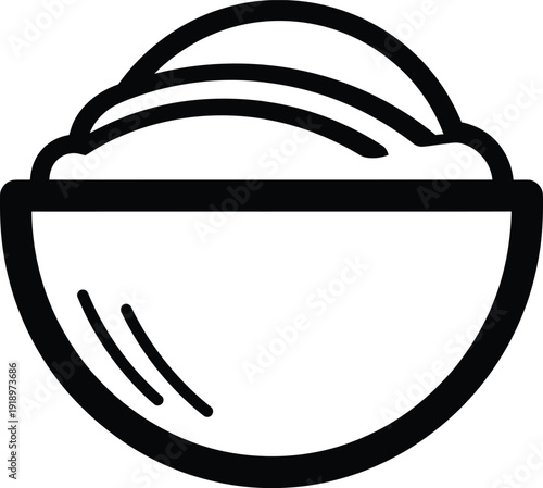 Bowl With Lid Line Icon Vector Illustration