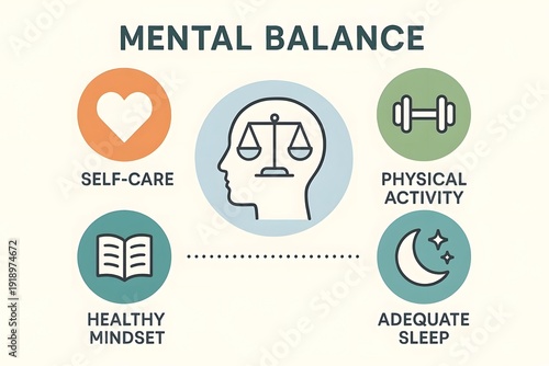 Mental Balance infographic design elements