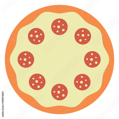 Pizza icon. Isolated on white background. Ideal for pizzerias, restaurants, fast food, menus, and culinary designs.