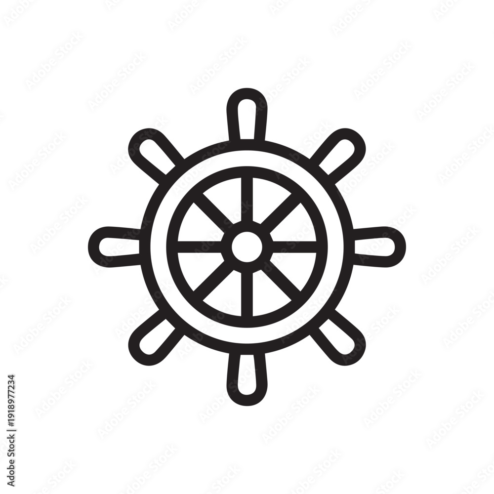 Obraz premium ship steering wheel icon
