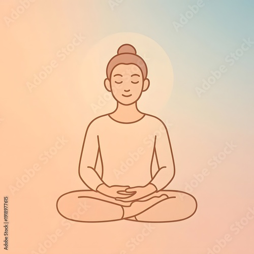 silhouette of a woman meditating 