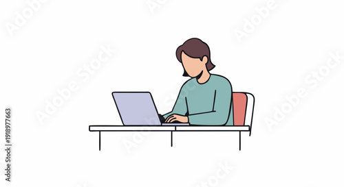 A person working on a laptop at a desk, symbolizing productivity and remote work in a modern setting