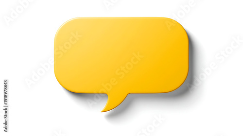  yellow speech bubble symbol icon showing communication and talking isolated on white background