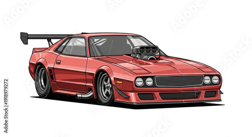 Red Sports Car Racing Vehicle.