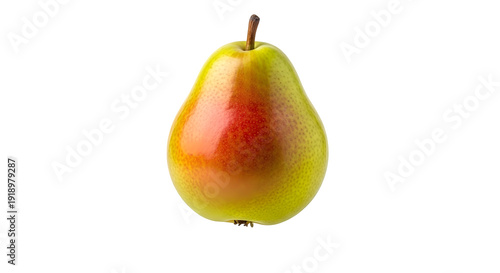 A single sweet and ripe anjou pear, isolated on white or transparent background. PNG