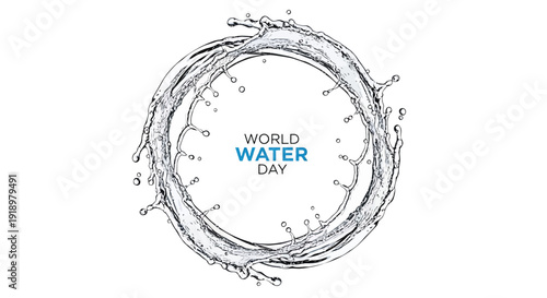 World Water Day icon vector illustration, water conservation symbol, droplet circle design