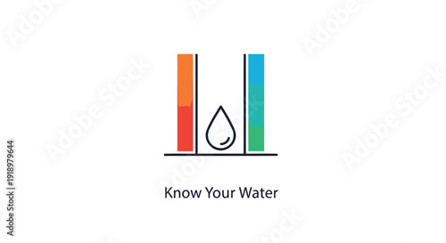 Water quality vector icon, Know Your Water label, environmental symbol