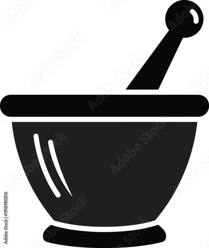 Mortar And Pestle Silhouette Illustration