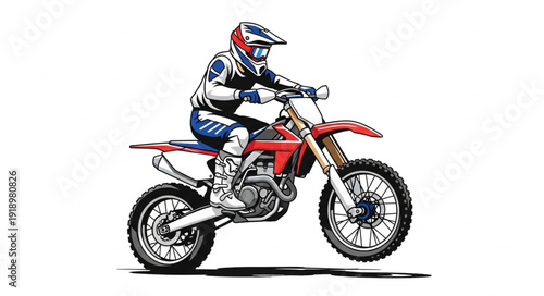 Rider on Red Dirt Bike.