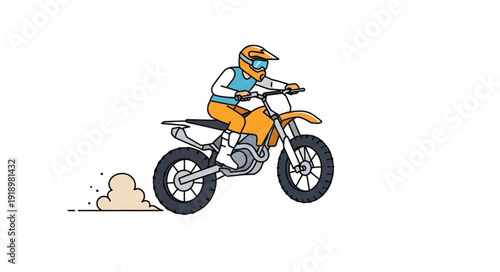 Rider on Dirt Bike Racing.