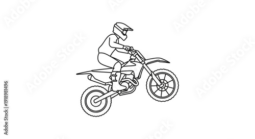 Rider on Dirt Bike Riding.