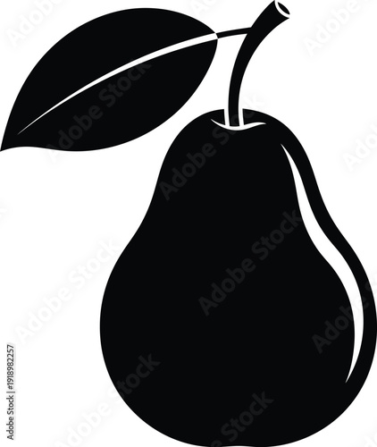 Pear fruit silhouette vector illustration
