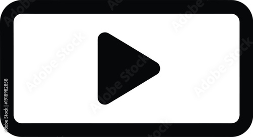 Play button video screen vector icon