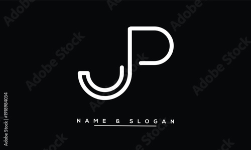 JP, PJ Abstract Letters Logo Monogram