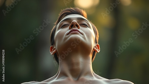 selfawareness. A person meditating with a serene expression and soft ambient glow. wellbeing guides, coaching materials, designed for coaching and self-improvement content, used by researchers.