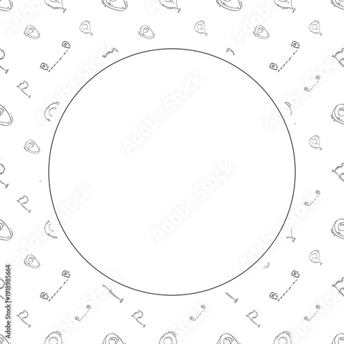 hand drawn map pins location circle frame background