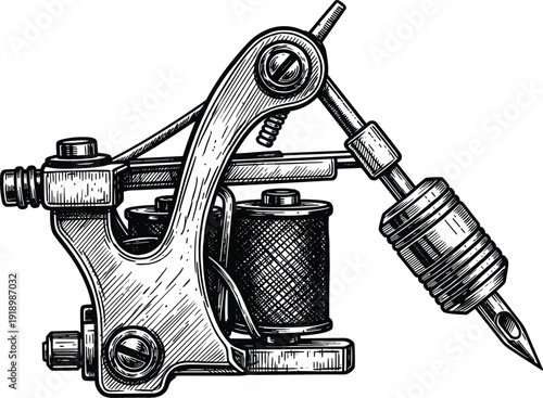 Colorful vector illustration of tropical scarlet macaws including one perched parrot and one flying bird with spread wings for nature and wildlife branding