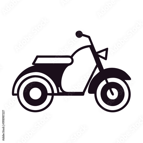 A sleek and modern design of a motorcycle with a sidecar attached.

