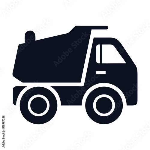 A detailed illustration of a dump truck used in construction and mining industries

