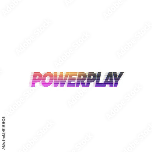 Vibrant powerplay text with gradient effect