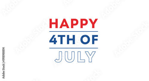 Happy 4th of July greeting card vector, American independence day celebration, patriotic holiday symbol